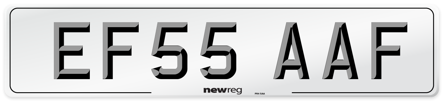 EF55 AAF Number Plate from New Reg